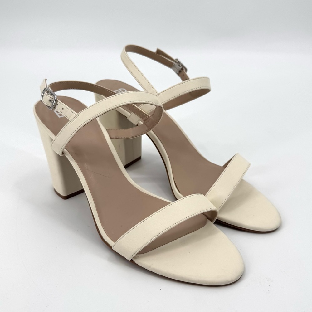 BP Cream Lula Strappy Block Heel Slingback Sandals Size 11